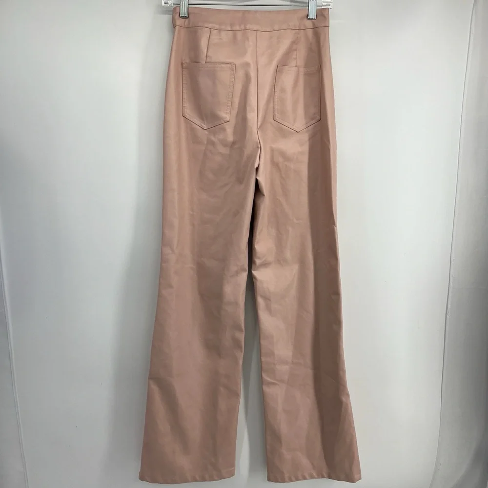 Bailey Rose Small Miley Vegan‎ Leather Blush Pink High-Waisted Pants
